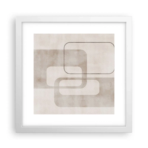 Plakát v bílém rámu - Geometrická fuga - 30x30 cm