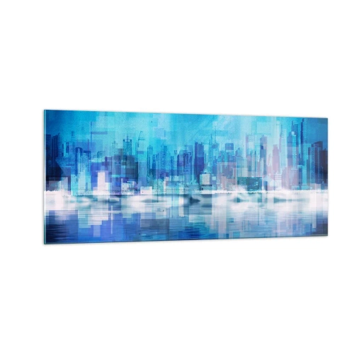 Obraz na skle - Utopené v modři - 100x40 cm