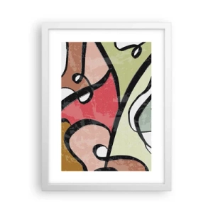 Plakát v bílém rámu - Piruety uprostřed barev - 30x40 cm