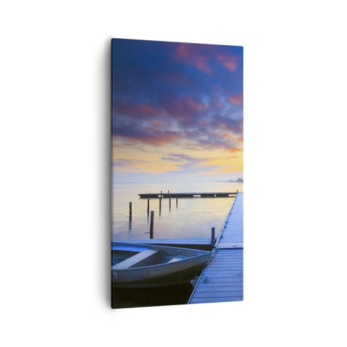 Obraz na plátně - Fialovo-zlatý klid - 55x100 cm