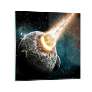 Obraz na skle - Zničení nebo narození? - 40x40 cm