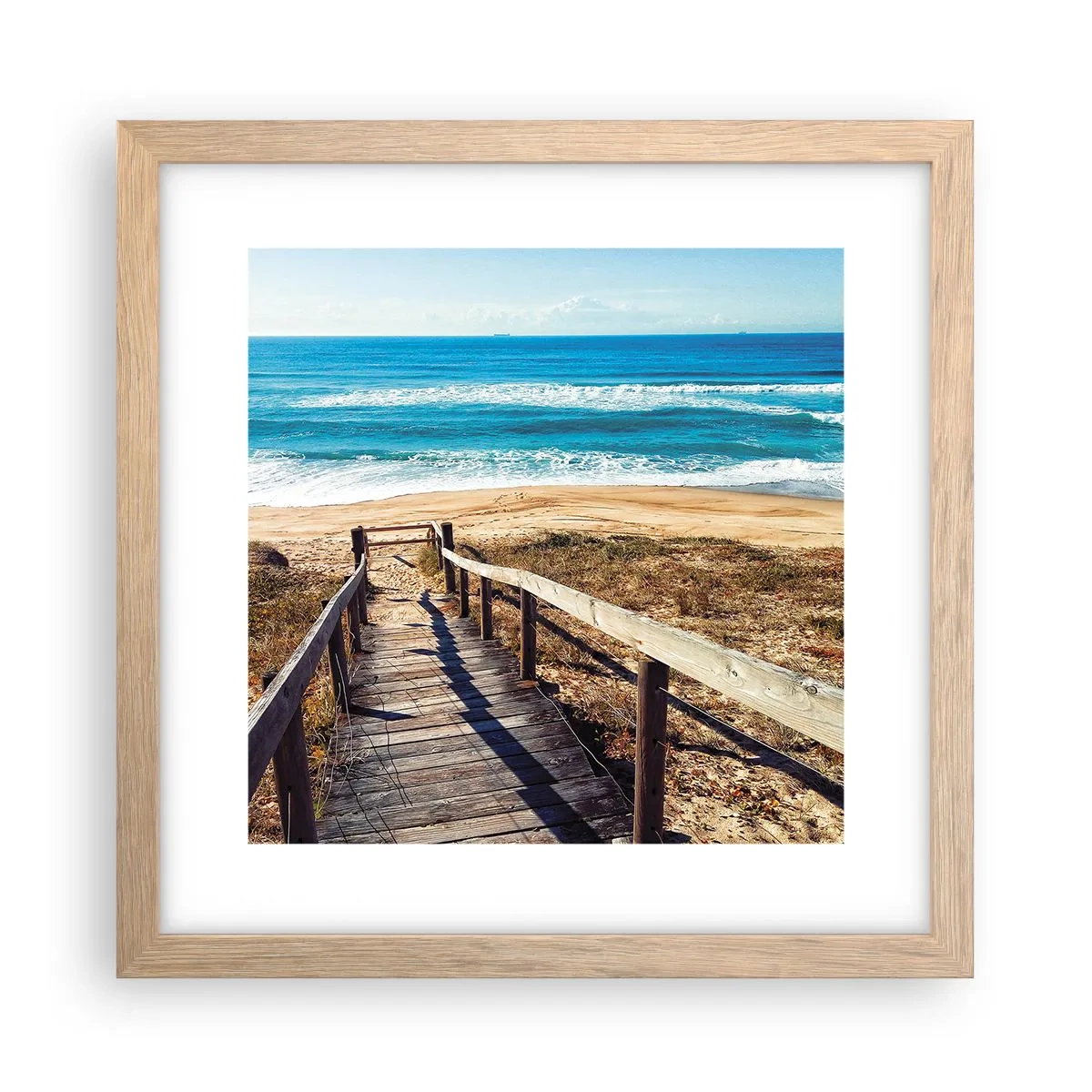 Plakát v rámu světlý dub - Běž! - 30x30 cm