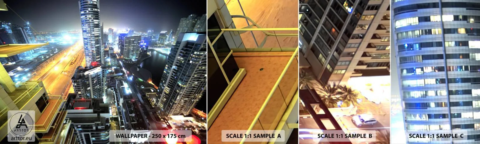 Vzor Fototapety Samolepicí Deluxe Sticker - Zázrak na poušti - Město, Dubaj, Architektura - 100x30 cm