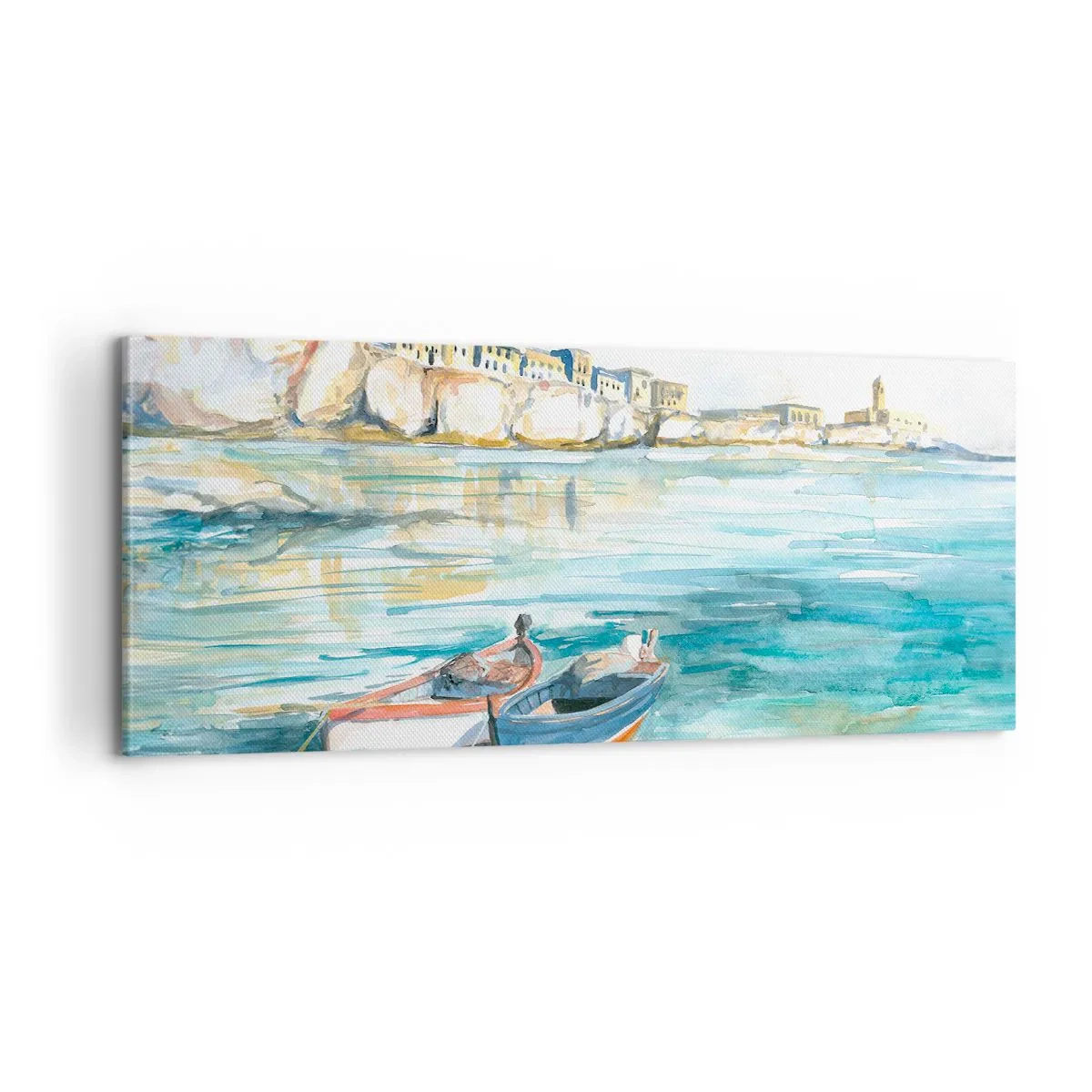 Obraz na plátně - Krajina v modří - 100x40 cm