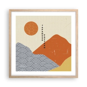 Plakát v rámu světlý dub - V japonském duchu - 50x50 cm