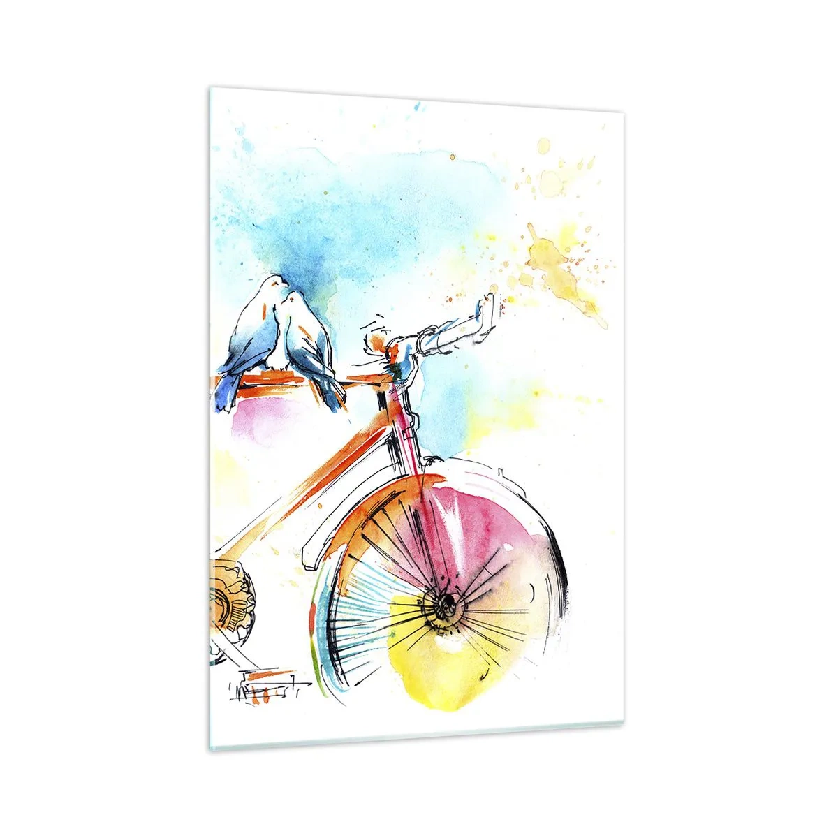 Obraz na skle - Ve dvou na kole - 50x70 cm