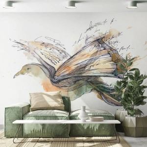 Fototapeta Premium Canvas - Na křídlech poezie - Abstrakce, Pták, Rezervovat - 350x256 cm