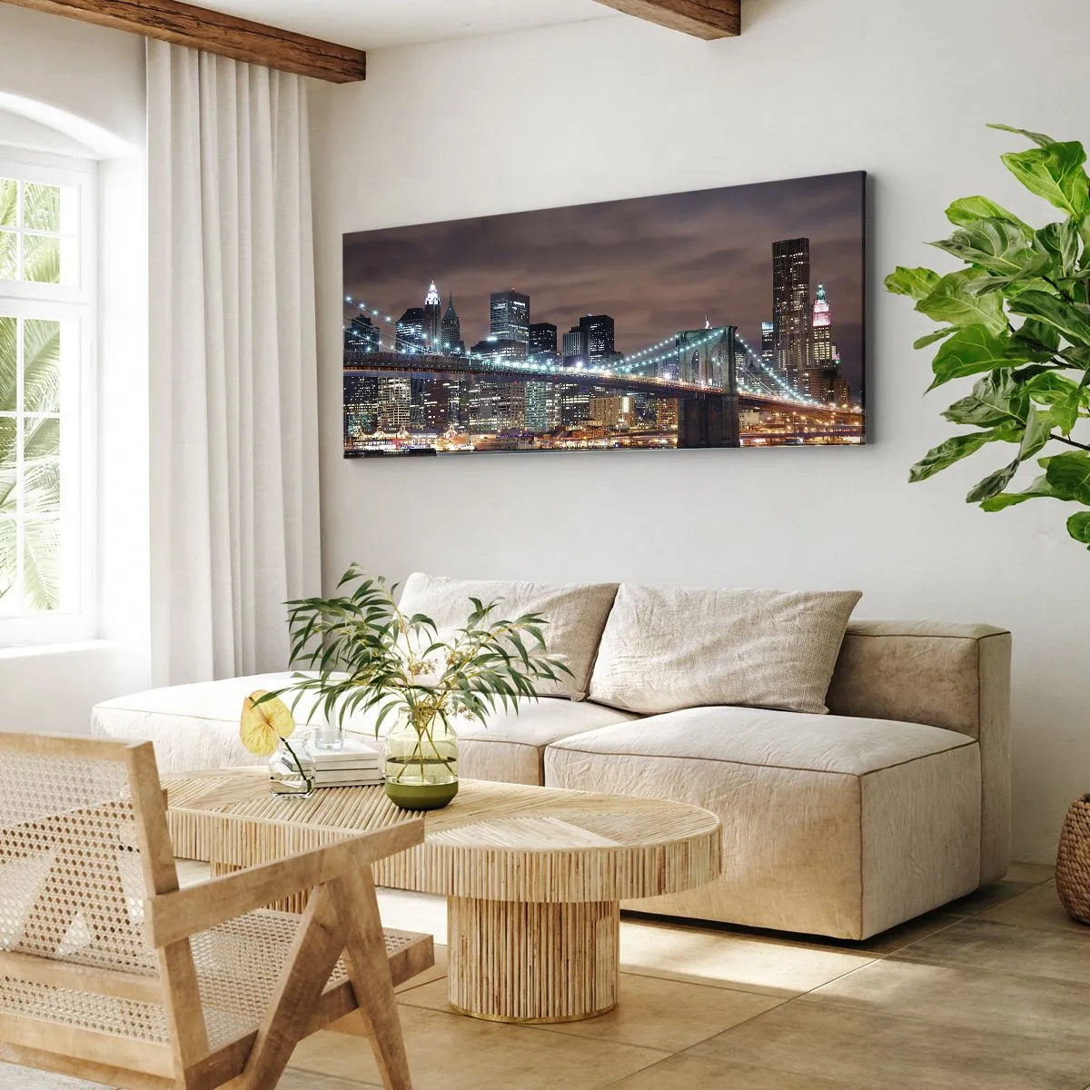 Obraz na plátně - Světla velkoměsta - 140x50 cm
