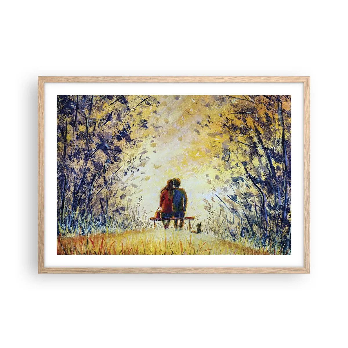 Plakát v rámu světlý dub - Magický okamžik - 70x50 cm