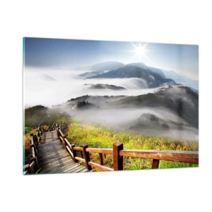 Obraz na skle - Utkané ze záře a mlhy - 120x80 cm