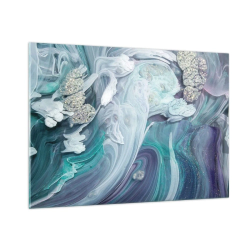 Obraz na skle - Proudy modré - 100x70 cm