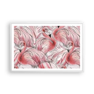 Plakát v bílém rámu - Ptačí corps de ballet - 91x61 cm