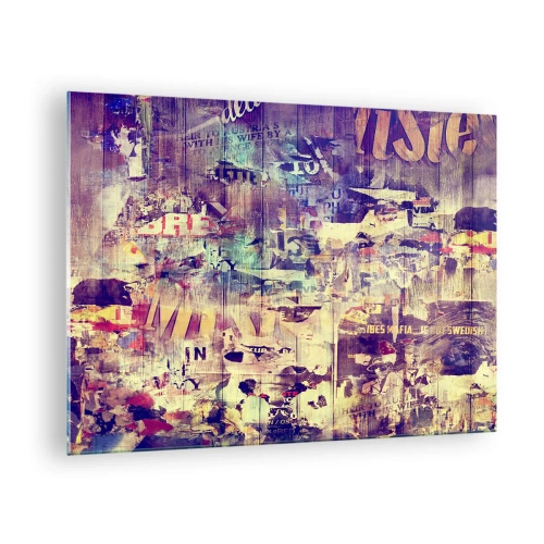 Obraz na skle - Abstraktní kompozice s městskými texturami a graffiti - 70x50cm - A tohle zůstane - Moderní nástěnná dekorace do obývacího pokoje a ložnice ARTTOR