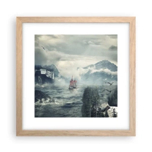 Plakát v rámu světlý dub - V kouzelných vodách - 30x30 cm