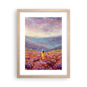 Plakát v rámu světlý dub - V levandulovém světě - 30x40 cm