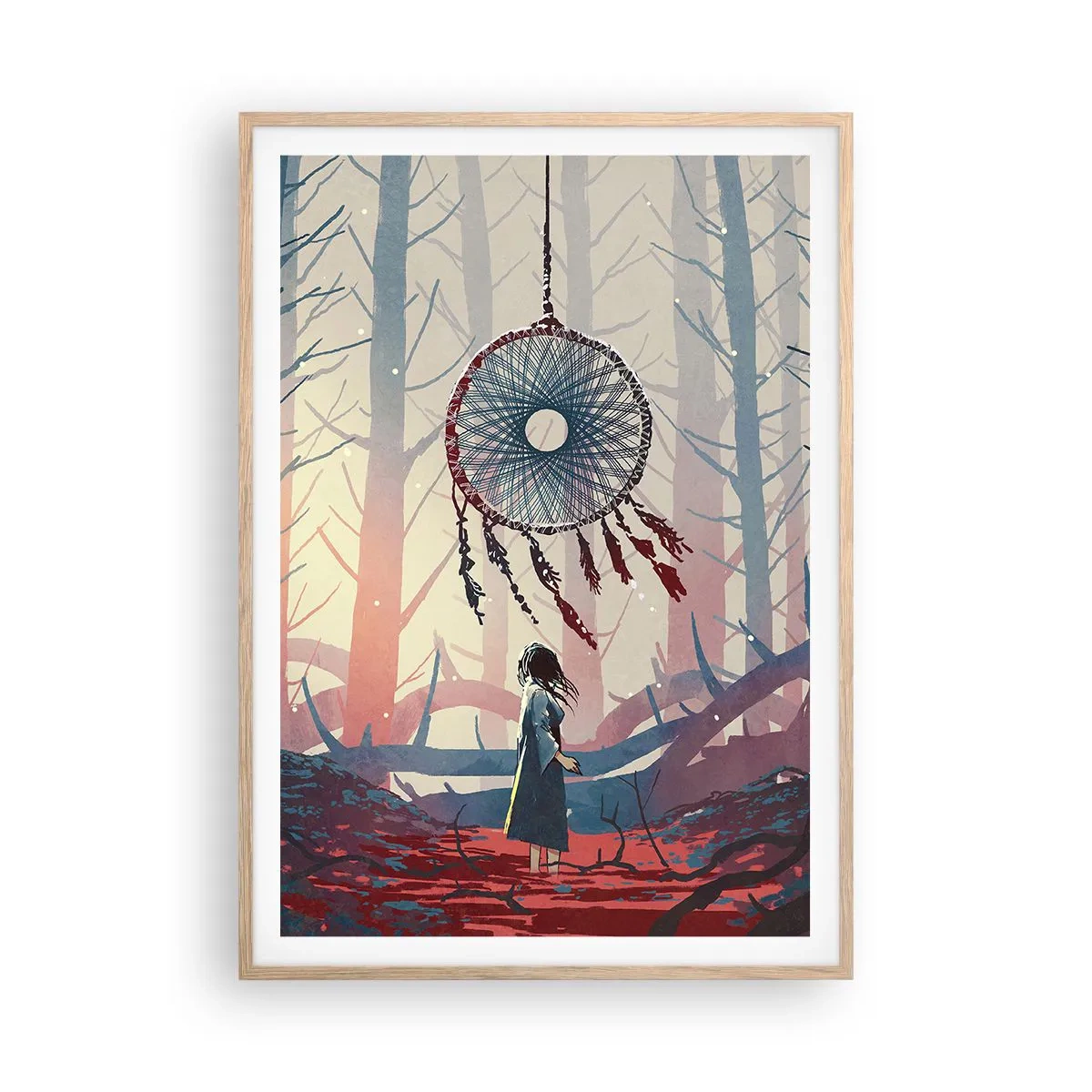 Plakát v rámu světlý dub - Tajný rituál štěstí - 70x100 cm