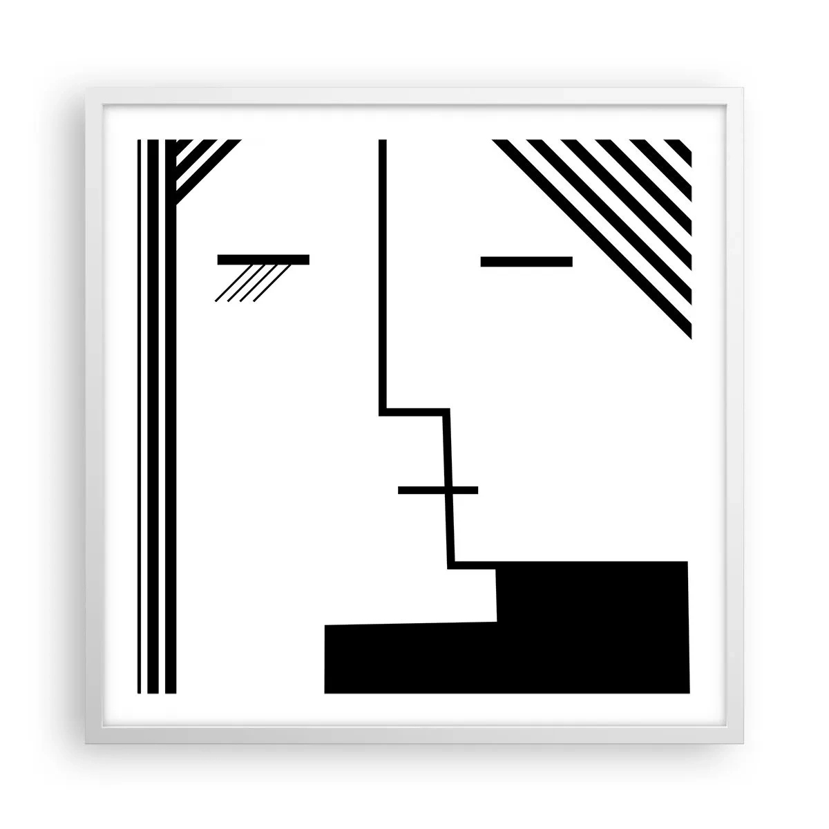 Plakát v bílém rámu - Prostě polibek - 60x60 cm