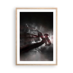 Plakát v rámu světlý dub - V oparu jazzu - 50x70 cm