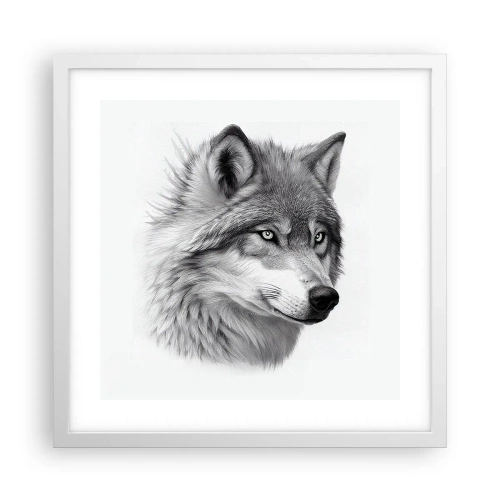 Plakát v bílém rámu - Alfa – bezpochybně - 40x40 cm