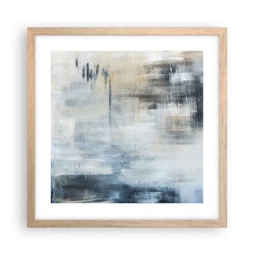 Plakát v rámu světlý dub - Za závojem modré - 40x40 cm