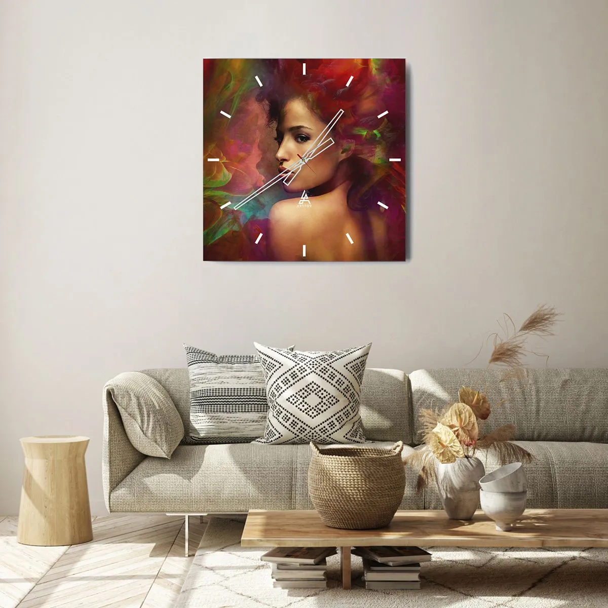 Nástěnné hodiny - Krásnější než duha, jemnější než mlha - 40x40 cm