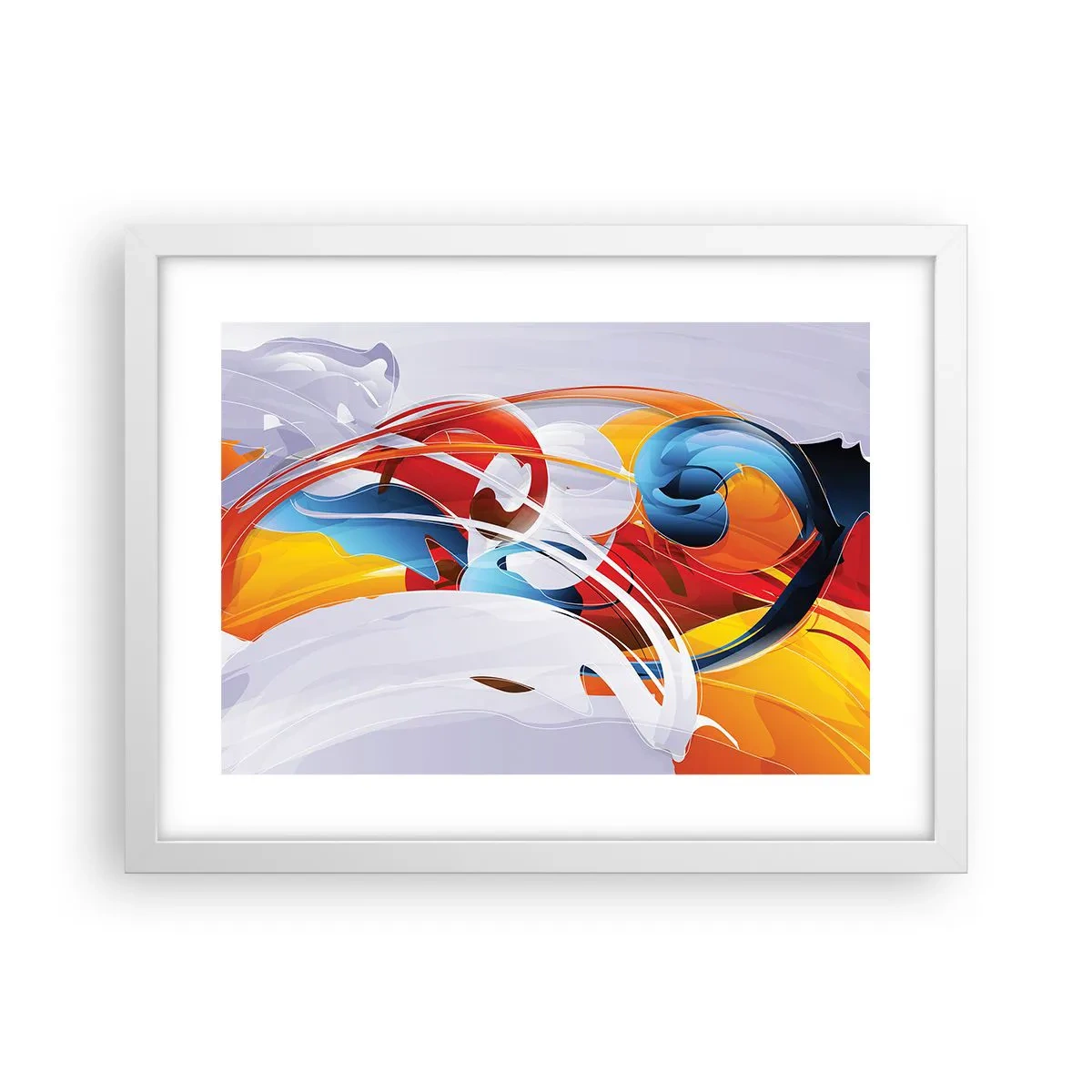 Plakát v bílém rámu - Tanec živlů - 40x30 cm