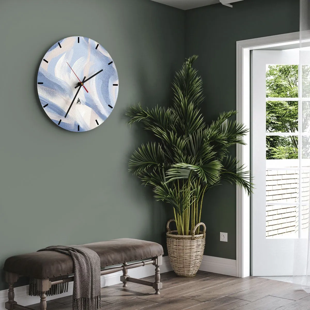Nástěnné hodiny - Modré kolísání - 40x40 cm