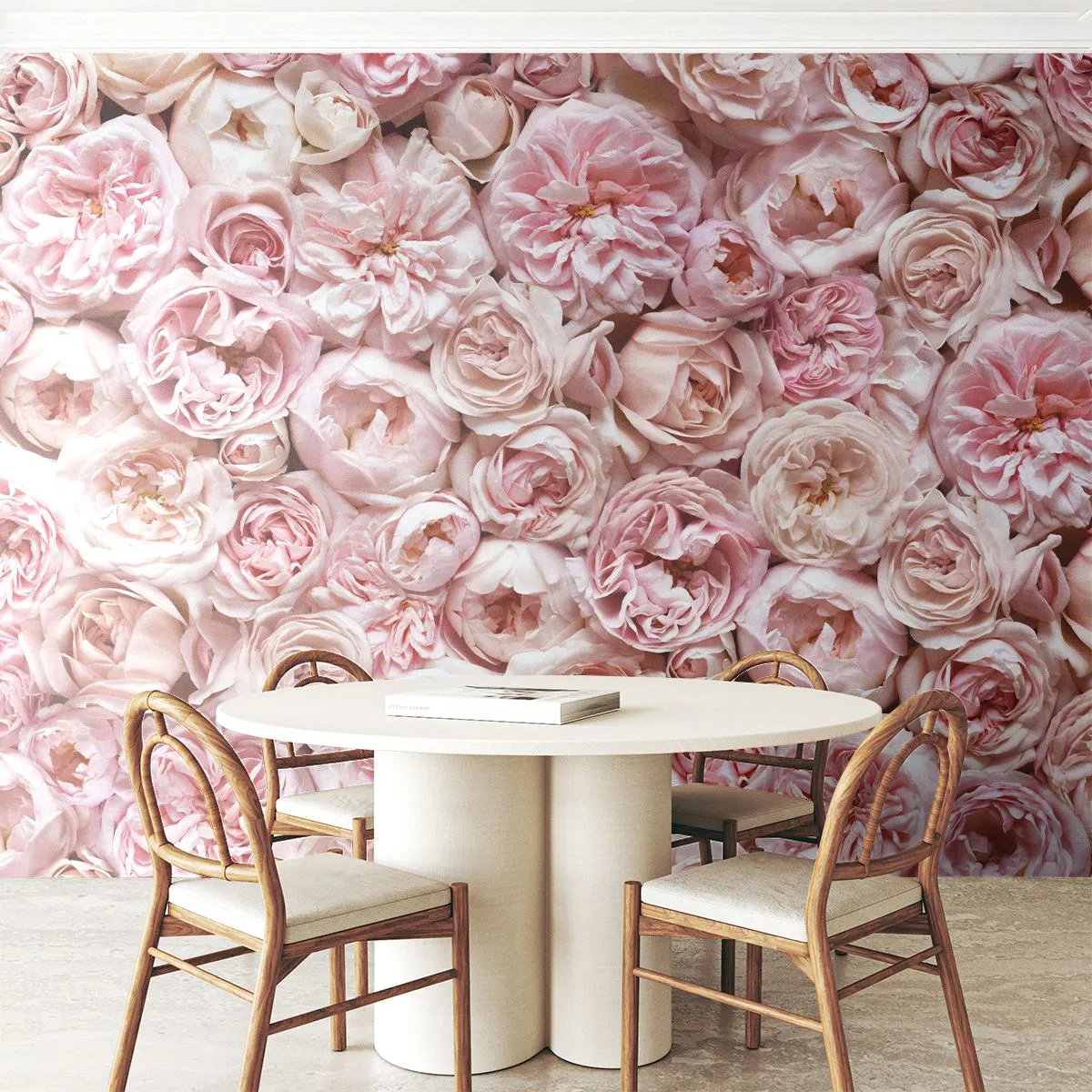 Fototapeta Standard Eco - Vydlážděná růžemi - Květiny, Pastel, Růže - 250x175 cm