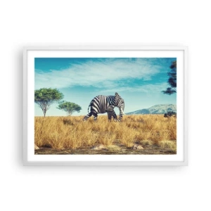 Plakát v bílém rámu - Šedá už není v módě - 70x50 cm