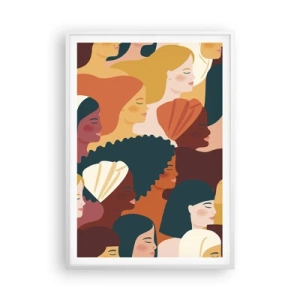 Plakát v bílém rámu - Pouze ženskost - 70x100 cm