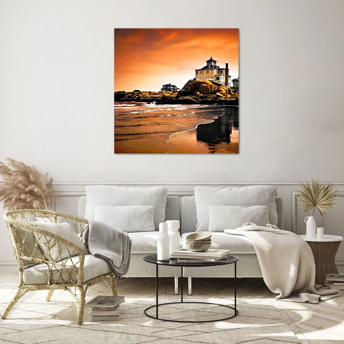 Obraz na skle - Elegance západního pobřeží - 50x50 cm