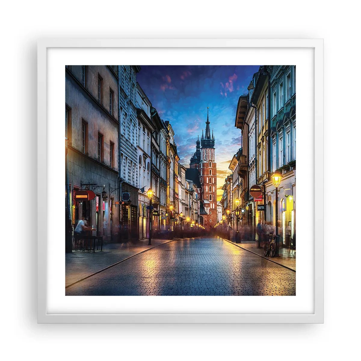 Plakát v bílém rámu - Krakovský půvab - 50x50 cm
