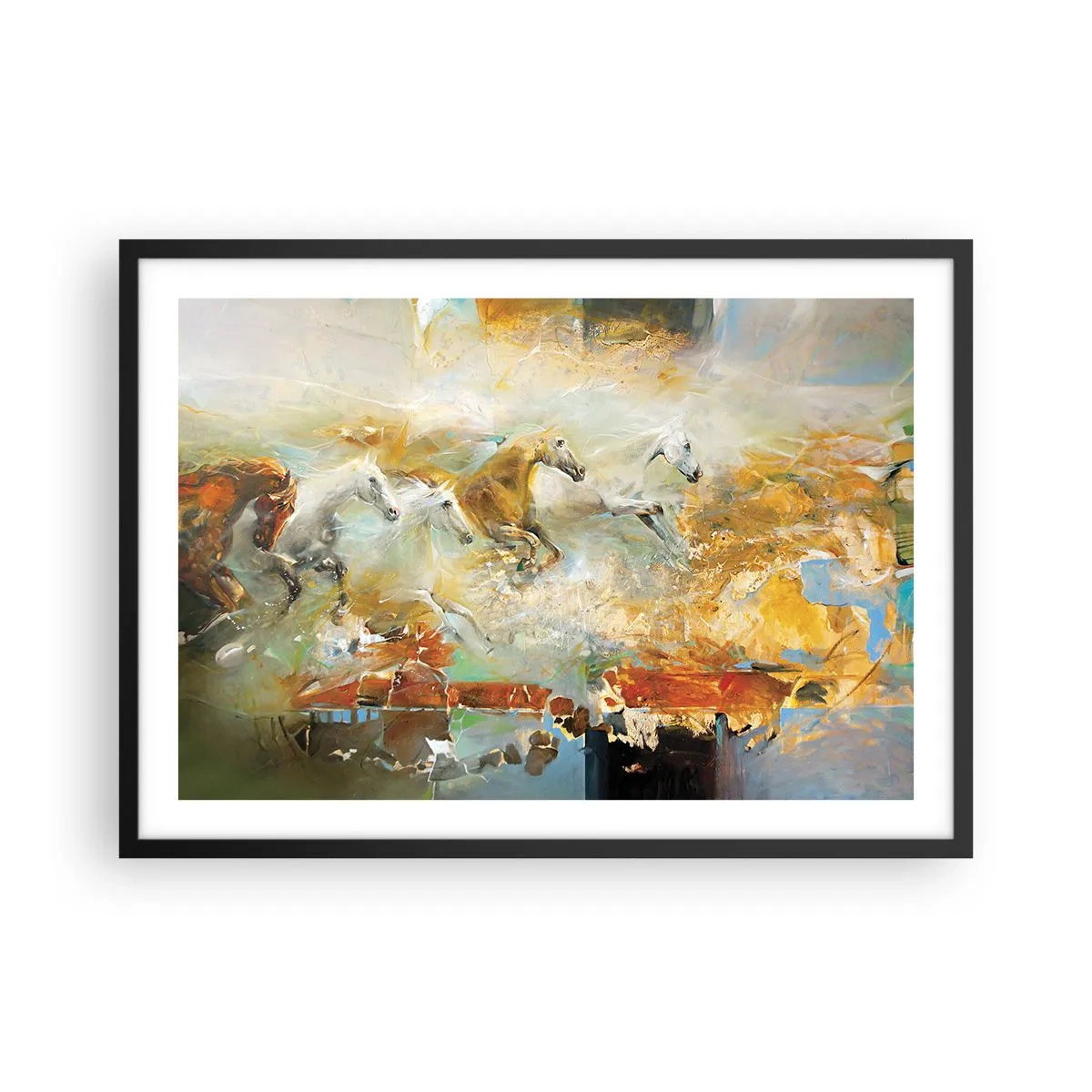 Plakát v černém rámu - Cválá světlem - 70x50 cm
