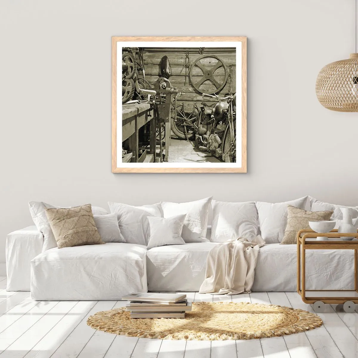 Plakát v rámu světlý dub - V kůlně strýce Vládi - 30x30 cm
