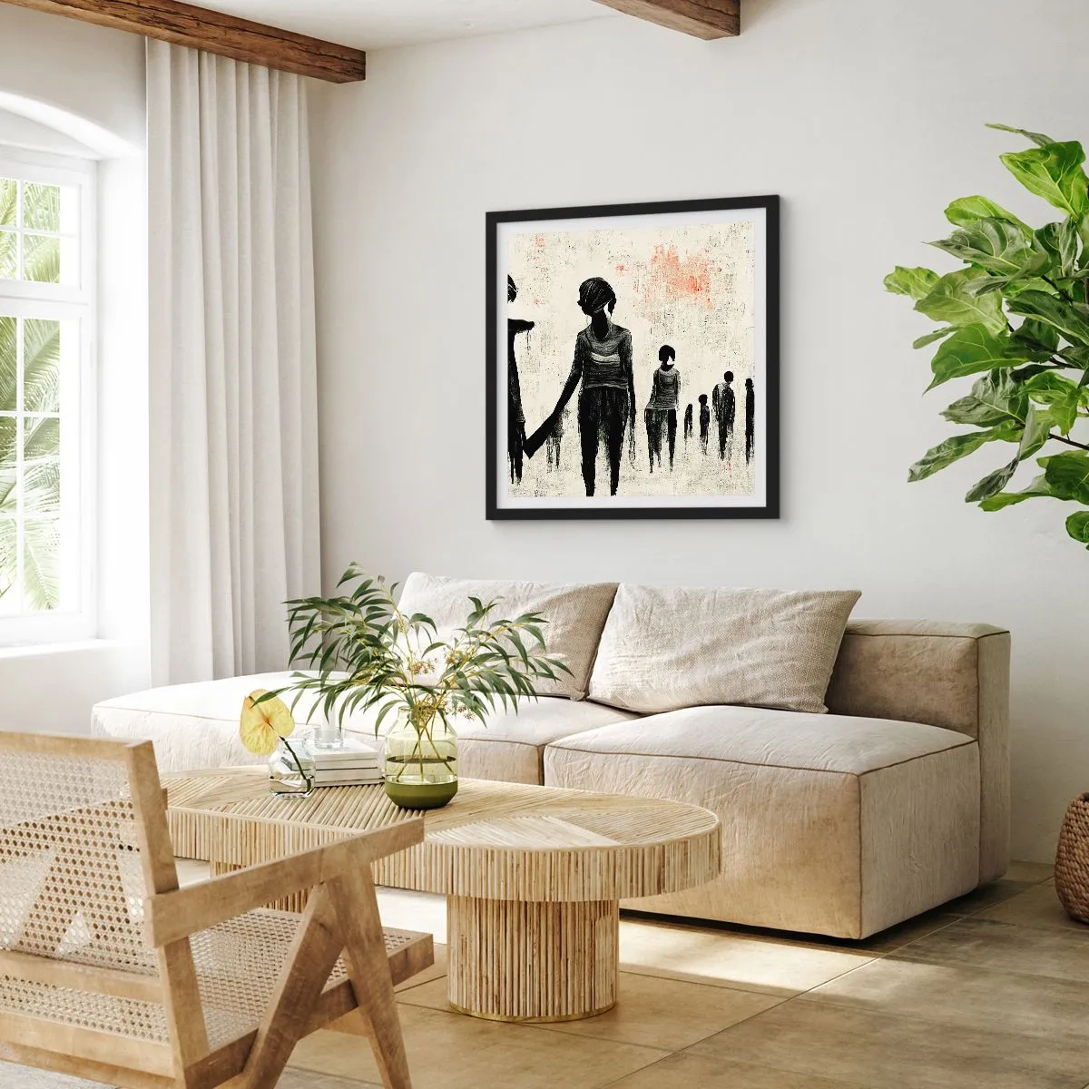 Plakát v černém rámu - Proti samotě - 40x40 cm