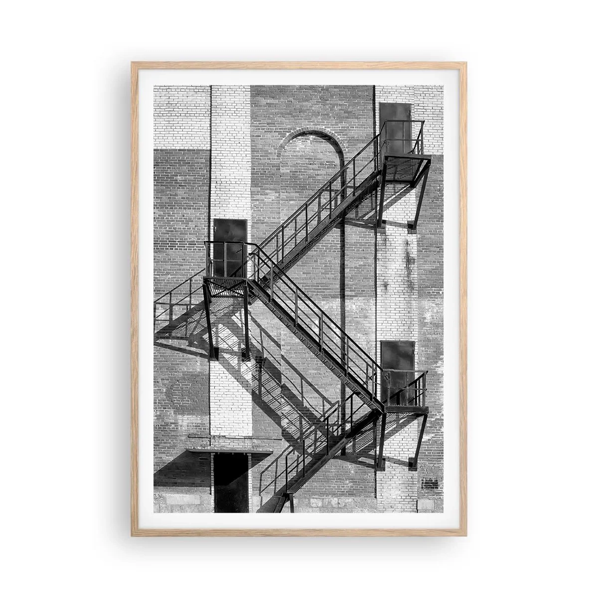 Plakát v rámu světlý dub - Industriální styl - 70x100 cm