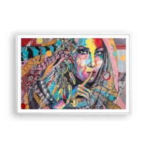 Plakát v bílém rámu - Mlč, než pochopíš - 100x70 cm