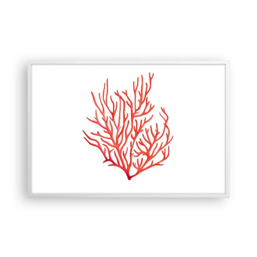 Plakát v bílém rámu - Korálový filigrán - 91x61 cm