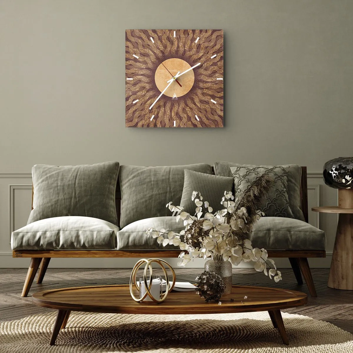 Nástěnné hodiny - Ikona slunce - 30x30 cm