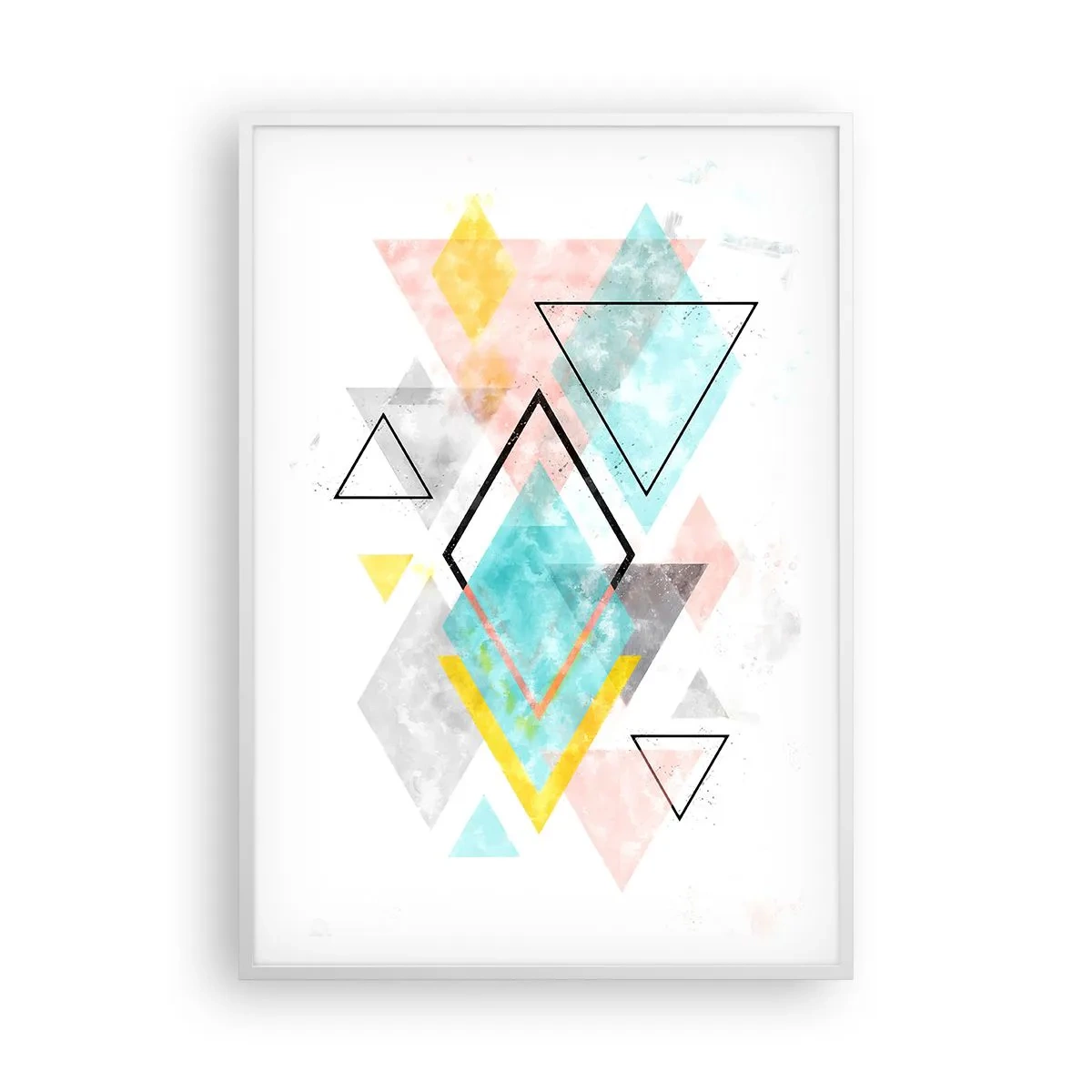 Plakát v bílém rámu - Geometrická zábava - 70x100 cm