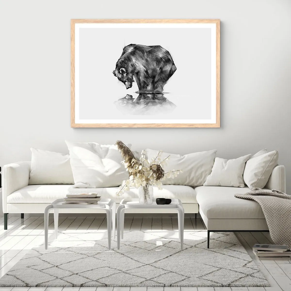 Plakát v rámu světlý dub - Je příjemné se sekat s někým blízkým - 91x61 cm