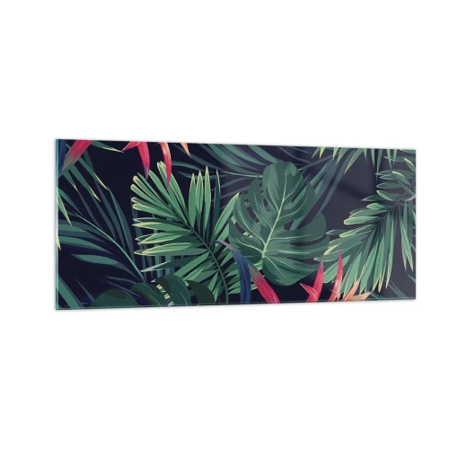 Obraz na skle - Vzplanout v zeleném - 100x40 cm
