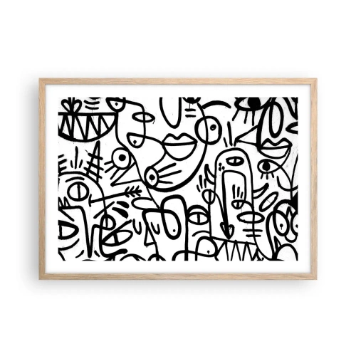 Plakát v rámu světlý dub - Tváře a přeludy - 70x50 cm