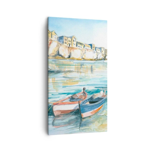 Obraz na plátně - Krajina v modří - 45x80 cm