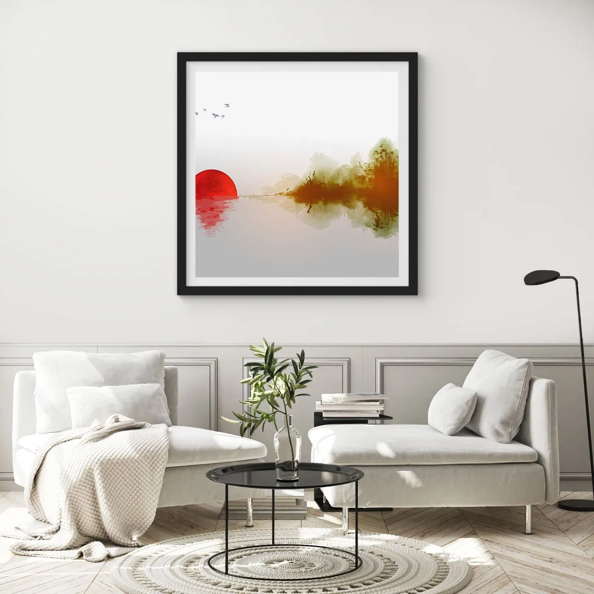 Plakát v černém rámu - Příslib klidu - 50x50 cm