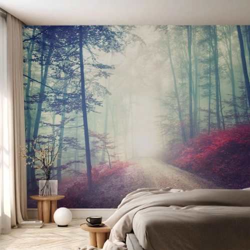 Fototapeta Samolepicí Deluxe Sticker - Je dobře vstát s východem slunce - Krajina, Les, Lesní cesta - 250x175 cm