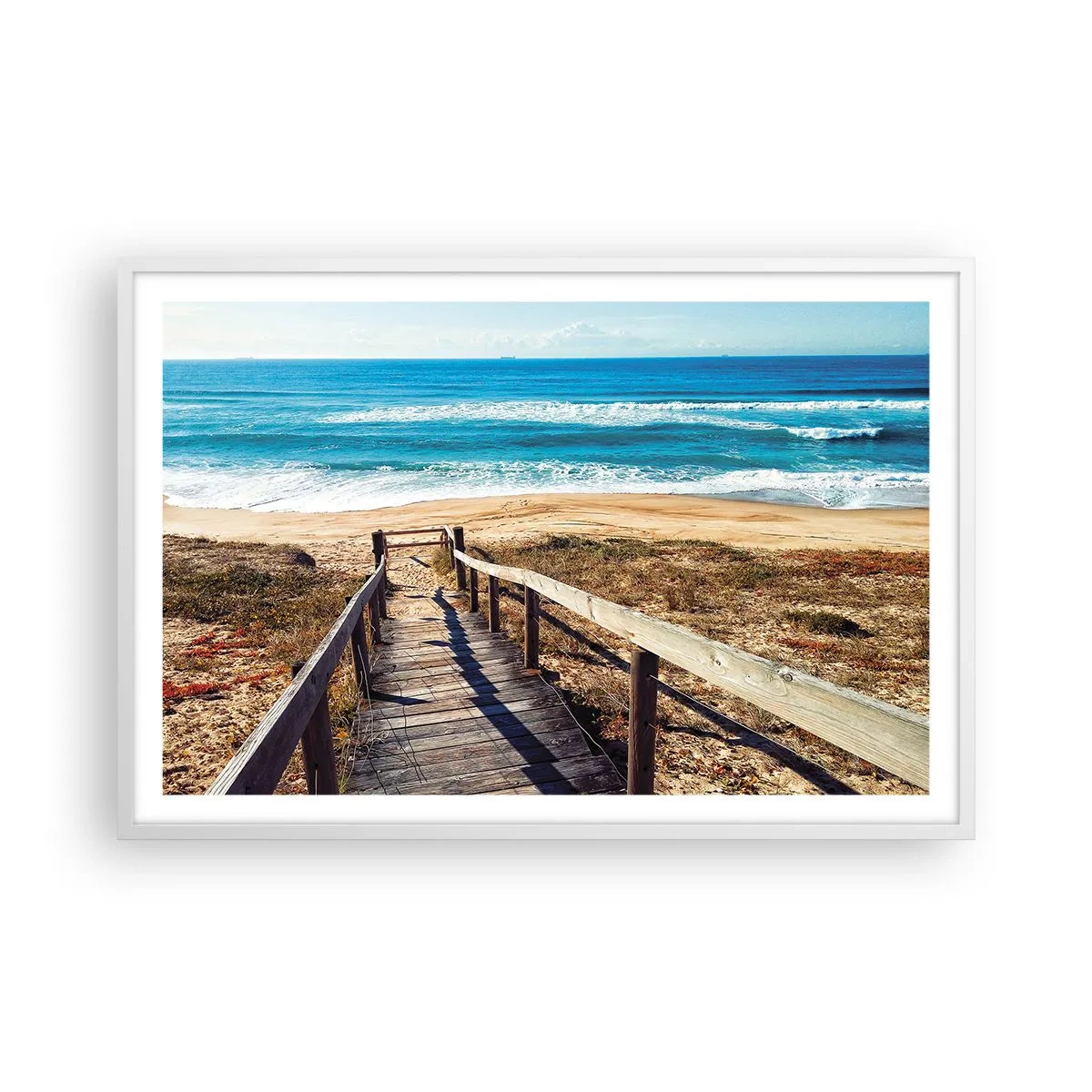 Plakát v bílém rámu - Běž! - 91x61 cm