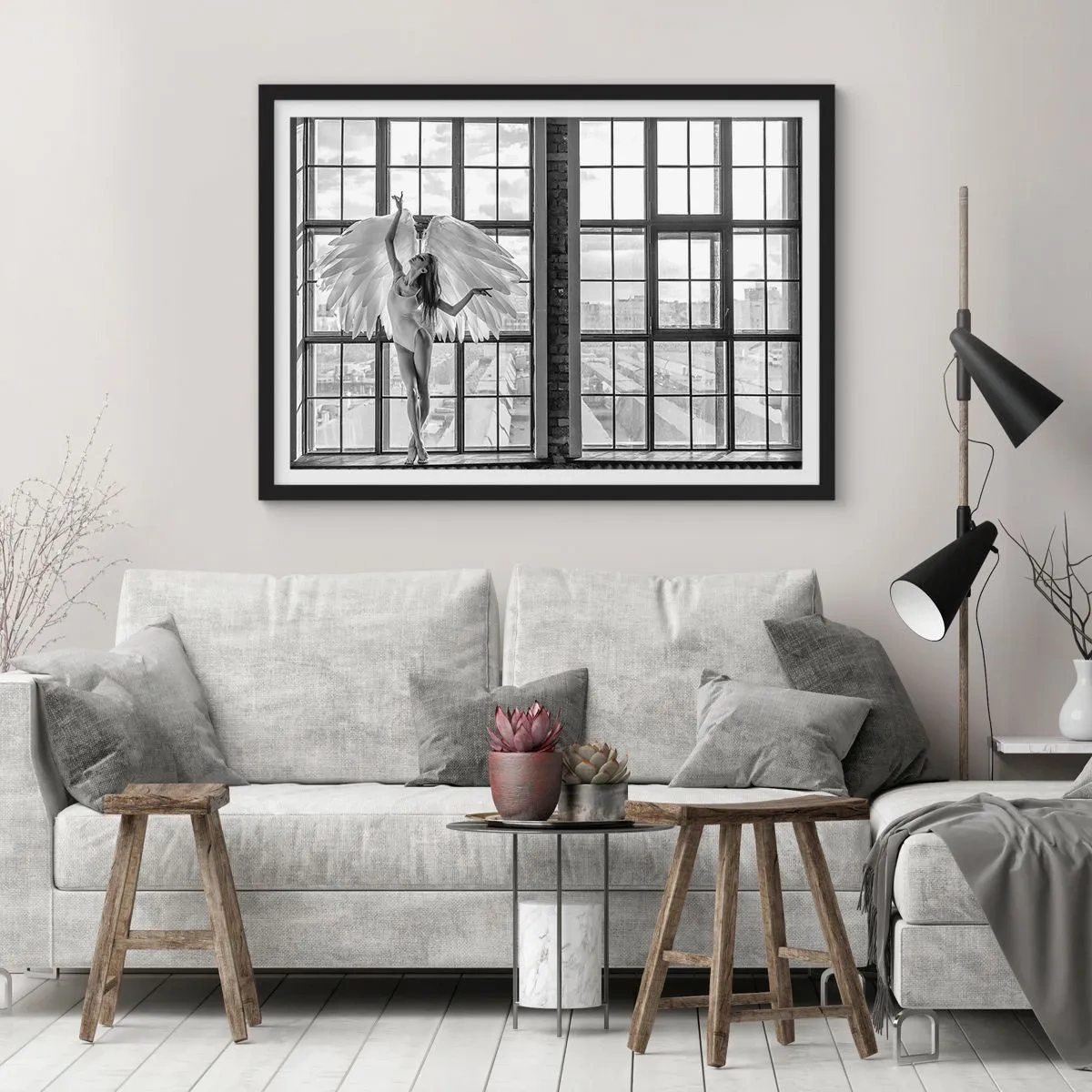 Plakát v černém rámu - Město andělů? - 70x50 cm