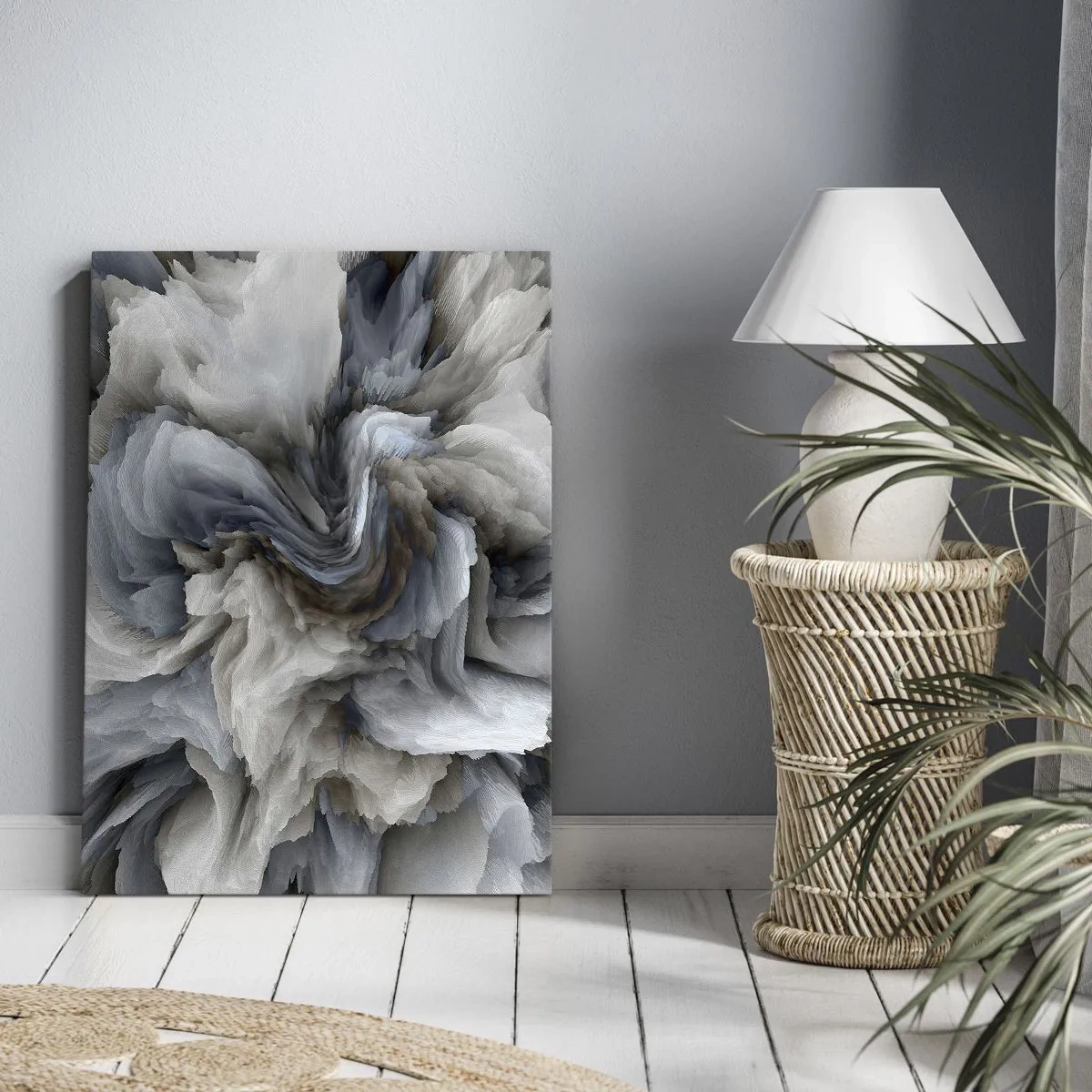 Obraz na plátně - Kámen a květ - 50x70 cm