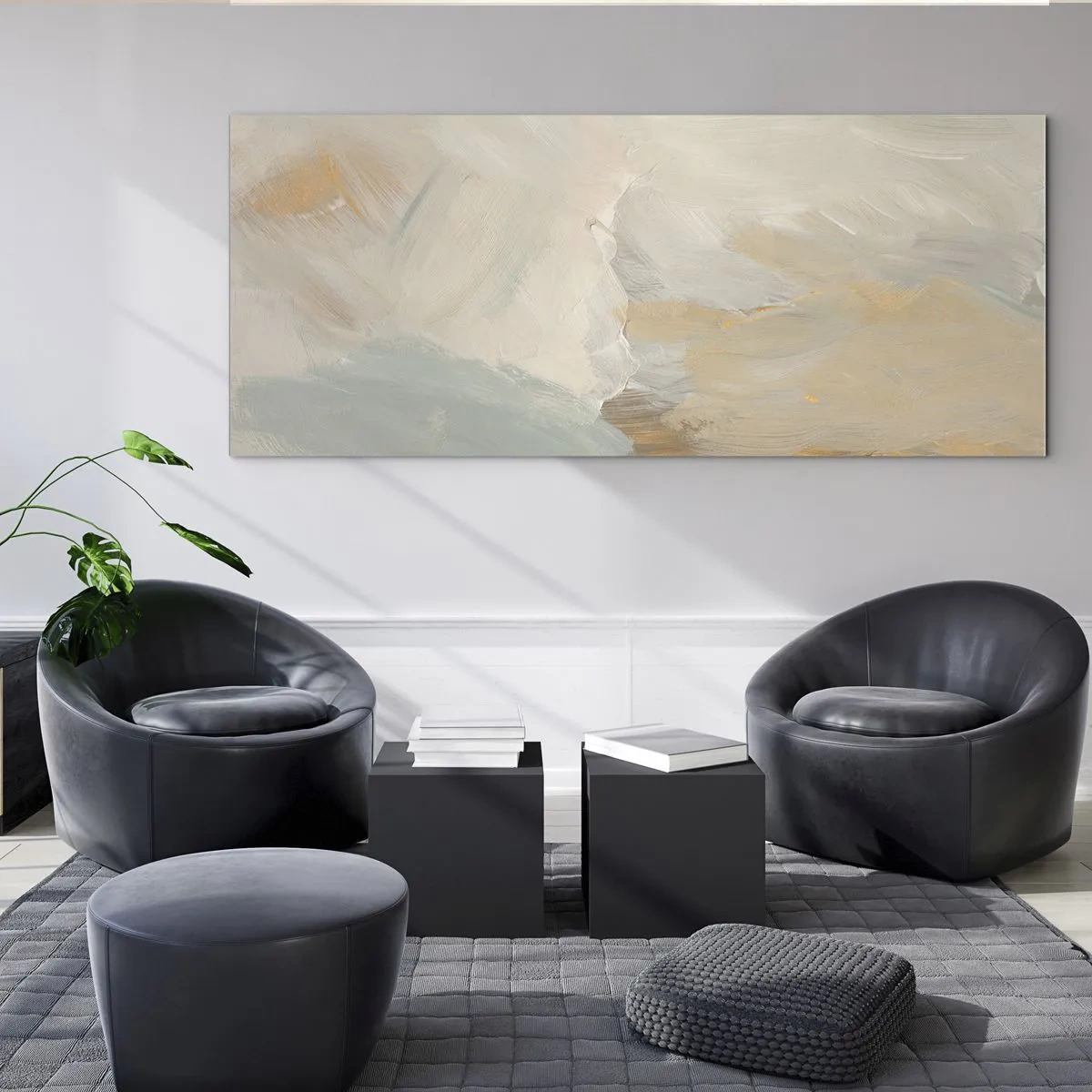 Obraz na skle - Abstrakce – krajina něhy - 100x40 cm
